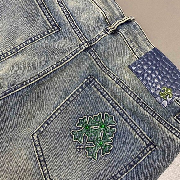 New Chrome Hearts Men’s Slim Straight Blue Jeans - Picture 8 of 8
